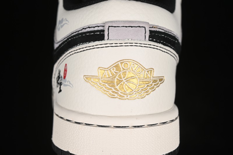 Nike Air Jordan 1 Low Retro Basketball Shoes Custom Black Myth Wukong Design - SJ9950-042