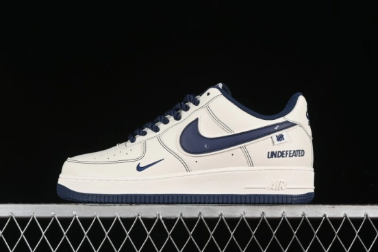 Nike Undefeated x Air Force 1 Low Casual Sneakers in Dark Blue Hemp with Reflective Details - UT2023-205