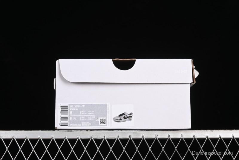 Nike Air Force 1 '07 Low Casual Sneakers with Anime-Inspired Hand-Painted Design and Triple Swoosh Shadow - CW2288-111