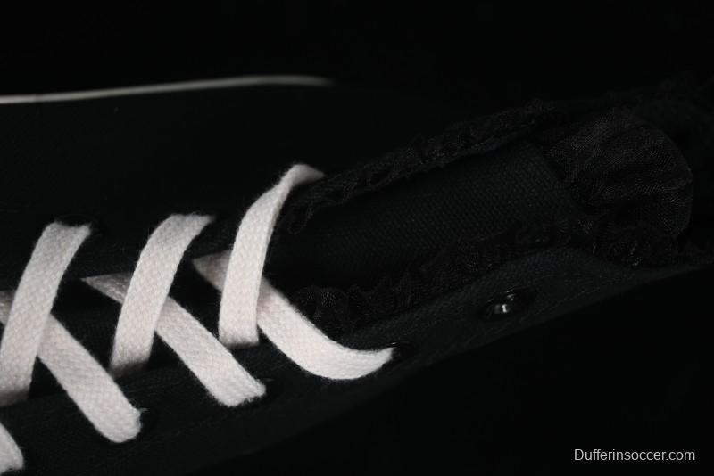 Converse Chuck 1970s High Top Canvas Shoes in Black Lace Punk Style - A10026C