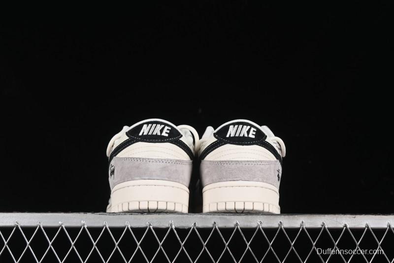 Nike SB Dunk Low Stussy Bandana Black Swoosh Anniversary Custom Low-Top Casual Skate Shoes - SJ2068-306