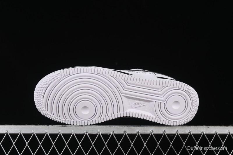 Nike Air Force 1 '07 Low Custom Casual Sneakers with Black and White Manga-Style Hand-Drawn Function Formulas - CT7724-111