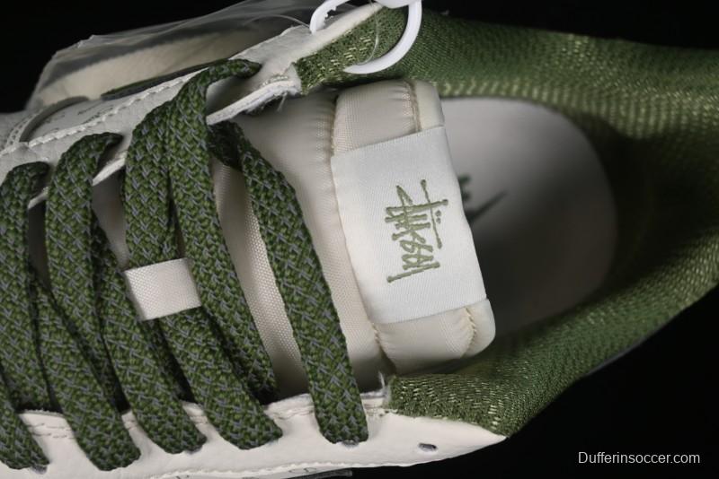 Nike Air Force 1'07 Low Stussy Collaboration - White Mint Green Low-Top Casual Sneakers - XZ3328-003