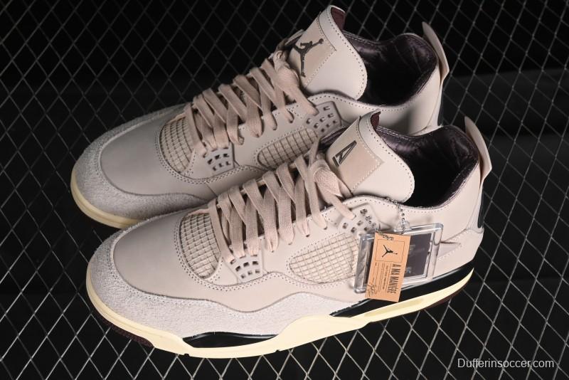 Nike A Ma Maniere x Air Jordan 4 Retro "Fossil Stone" Sneakers - FZ4810-200