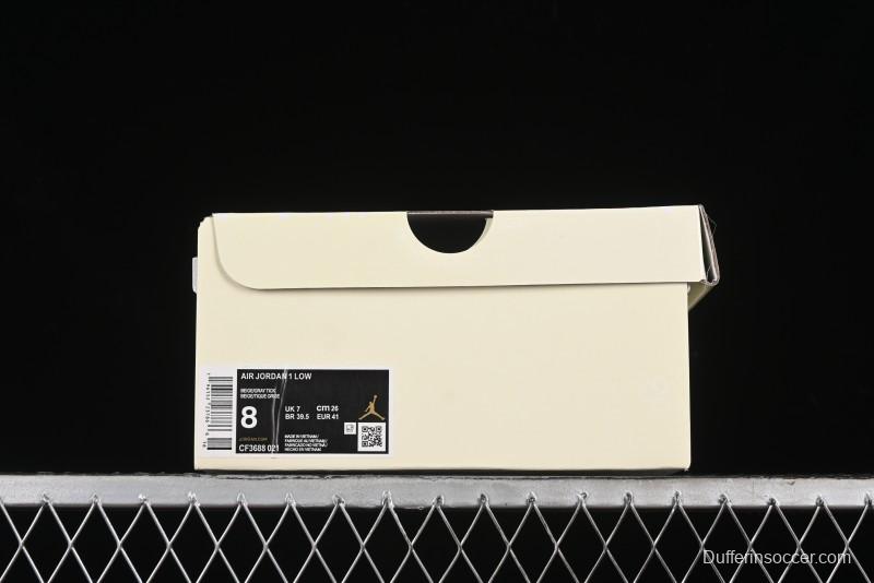 Nike Air Jordan 1 Low OFF-WHITE Collaboration - Retro Basketball Shoes with Beige Green Stitching - CF3688-021