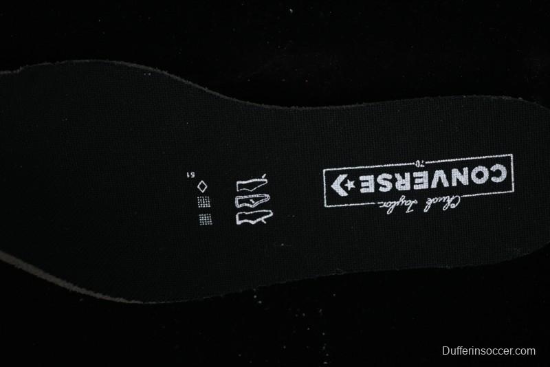 Converse Chuck 1970s High Top Canvas Shoes in Black Lace Punk Style - A10026C