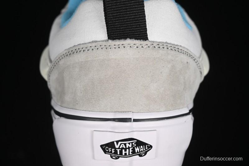 Vans Knu Skool Low-Top Retro Casual Vulcanized Slip-On Shoes in Grey Blue - VN000D6CCCZ