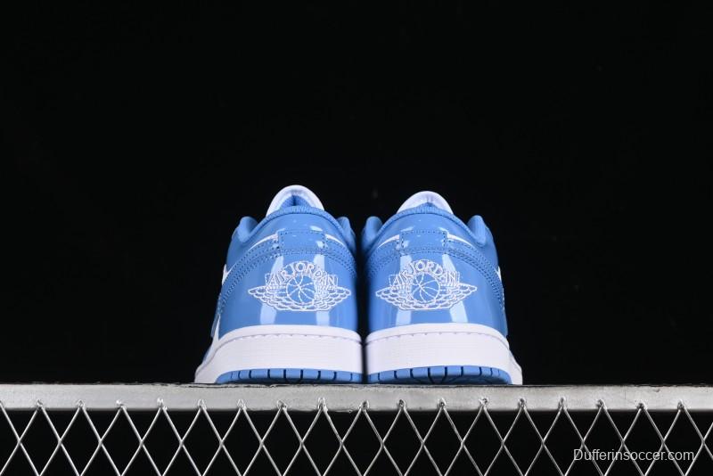 Nike Air Jordan 1 Low AJ1 Patent Leather Blue Casual Sneakers - FZ2138-114