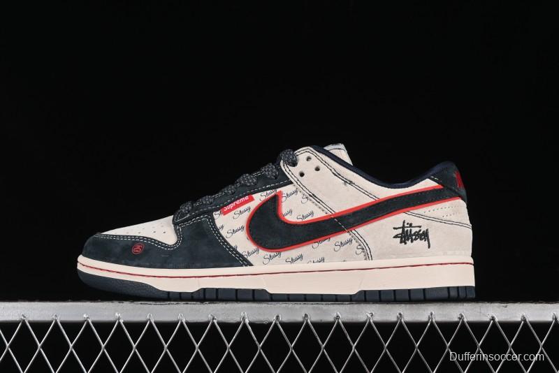 Nike SB Dunk Low Stussy Collaboration - Anniversary High-End Custom Low-Top Casual Skate Shoes - DQ1098-520
