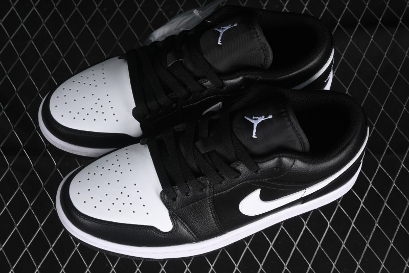 Nike Air Jordan 1 Low Retro Basketball Shoes in Black and White - 553558-043