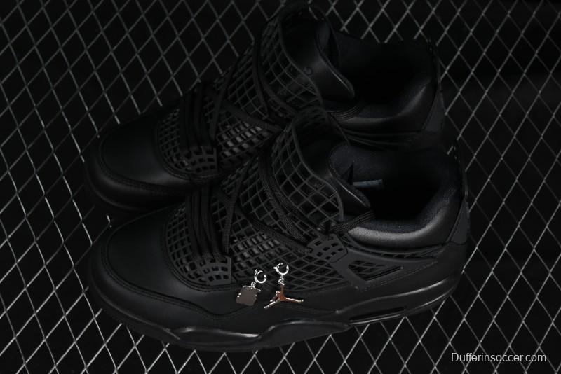 Nike Air Jordan 4 Retro Basketball Shoes with Mesh Design - FV7251-001