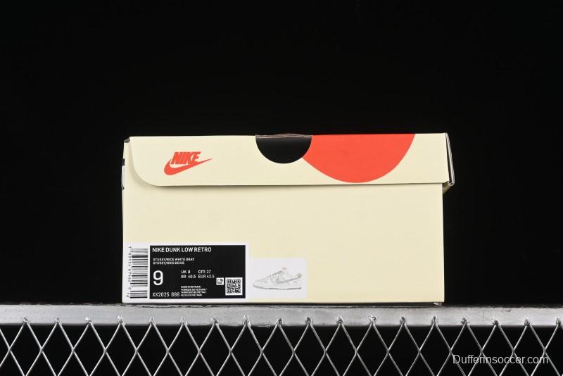 Nike SB Dunk Low Stussy Collaboration - Off White Grey Pig Anniversary Custom Low-Top Casual Skate Shoes - XX2025-888
