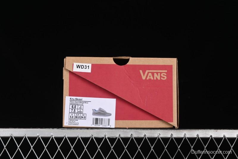 Vans Knu Skool Low-Top Retro Casual Vulcanized Slip-On Shoes in Grey Blue - VN000D6CCCZ