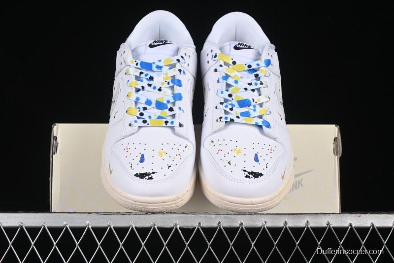 Nike SB Dunk Low Gucci Collaboration - Ink Splatter White Swoosh Anniversary Custom Low-Top Casual Sneakers - FC2025-305
