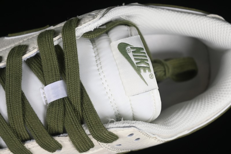 Nike SB Dunk Low Supreme Collaboration - Double Swoosh Beige Dark Green Anniversary High-End Custom Low-Top Casual Skate Shoes - XX2025-689