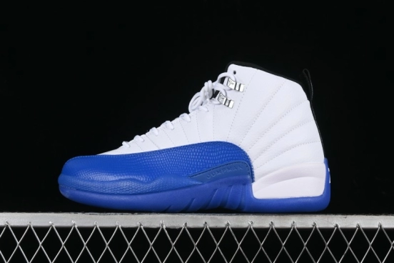 Nike Air Jordan 12 Retro Basketball Shoes in White and Blue - CT8013-140