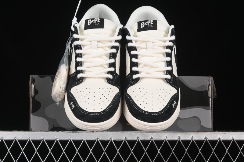 Nike SB Dunk Low Supreme x Bape Collaboration Anniversary Edition Custom Low-Top Casual Sneakers - SJ1089-018