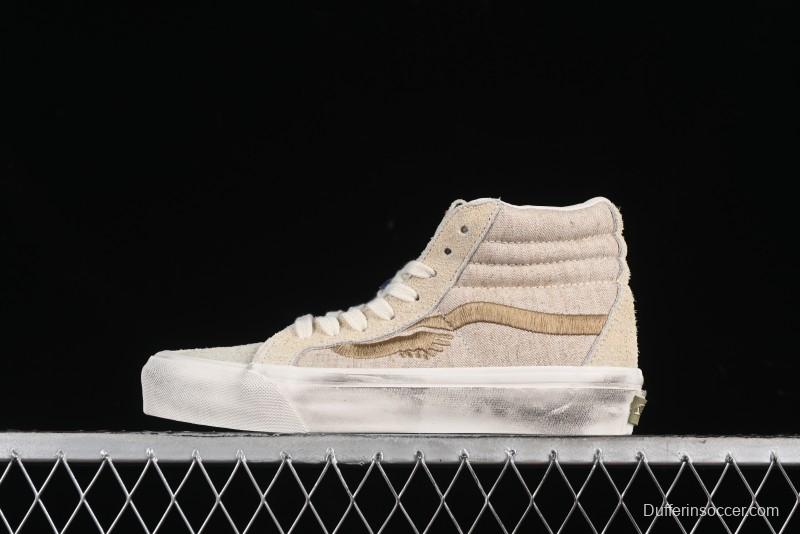 Vans Notre Premium Sk8-Hi High-Top Skate Shoes with Upgraded Suede and Linen Materials - VN000CR0BWQ