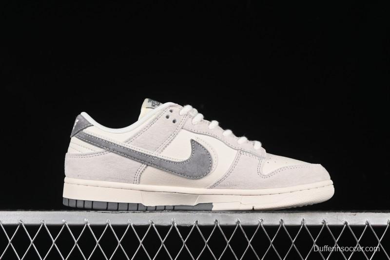 Nike SB Dunk Low The North Face Collaboration - Grey Pigskin Navy Swoosh Anniversary Custom Low-Top Casual Skate Shoes - SJ1089-009