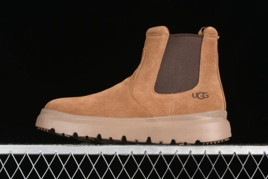 UGG Burleigh Chelsea Winter Snow Boots for Men with Lightweight Anti-Slip Sole and Genuine Wool Leather - 1152050