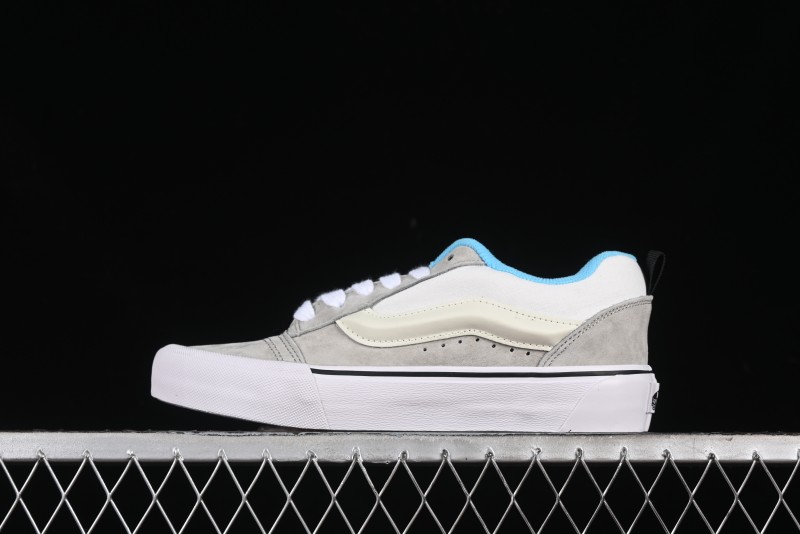 Vans Knu Skool Low-Top Retro Casual Vulcanized Slip-On Shoes in Grey Blue - VN000D6CCCZ