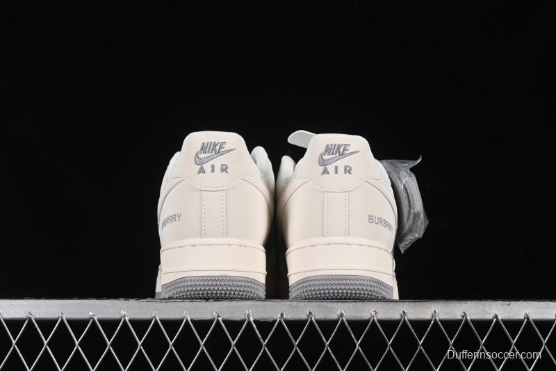 Nike Air Force 1 '07 Low Burberry Collaboration - Beige Grey Low-Top Casual Sneakers - BB8588-225