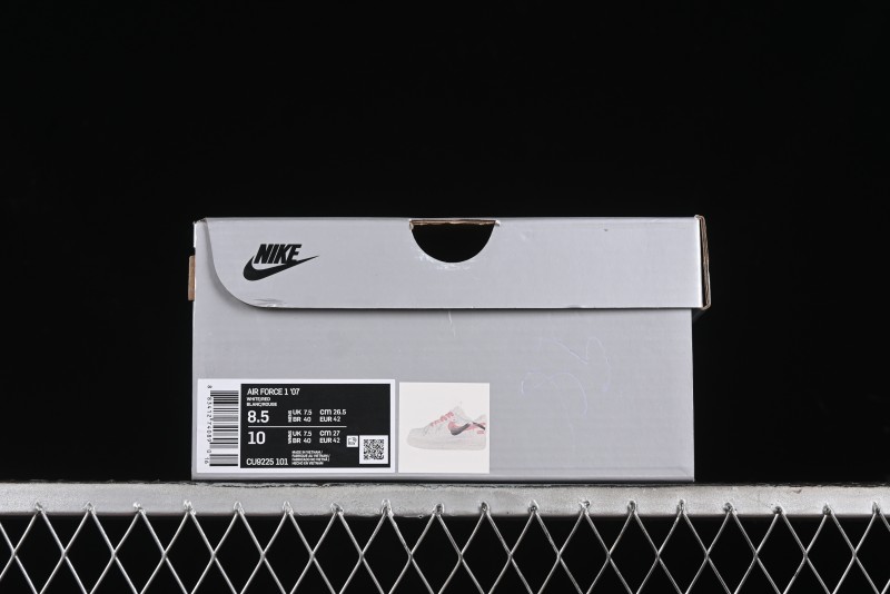 Supreme x Nike Air Force 1 '07 Low Casual Sneakers with Broken Swoosh and Anime-Inspired Spray Paint Design - CU9225-101