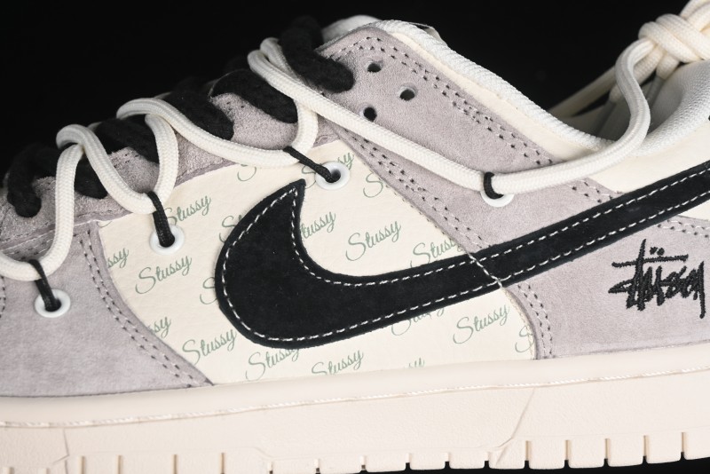 Nike SB Dunk Low Stussy Bandana Black Swoosh Anniversary Custom Low-Top Casual Skate Shoes - SJ2068-306