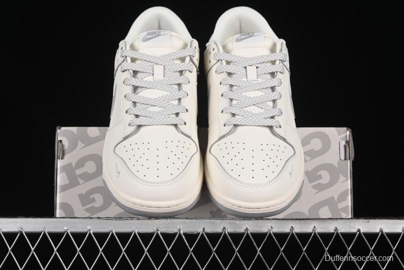 Nike SB Dunk Low Supreme The North Face Collaboration - Light Gray Reflective Swoosh Anniversary Custom Edition Low-Top Casual Skate Shoes - XX2025-628