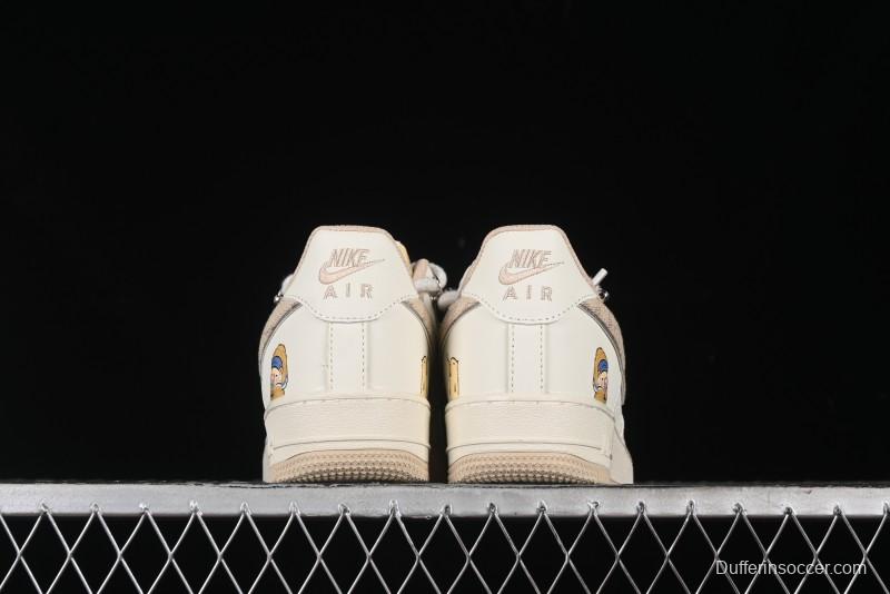 Nike Air Force 1 Low x Capybara "Pearl Girl" Casual Sneakers with Lace-Up Design - LV0506-505