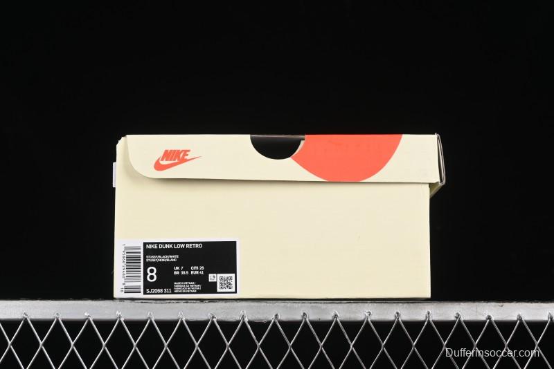 Nike SB Dunk Low Stussy Collaboration - White Embroidery Black Swoosh Anniversary Custom Low-Top Casual Sneakers - SJ2068-311