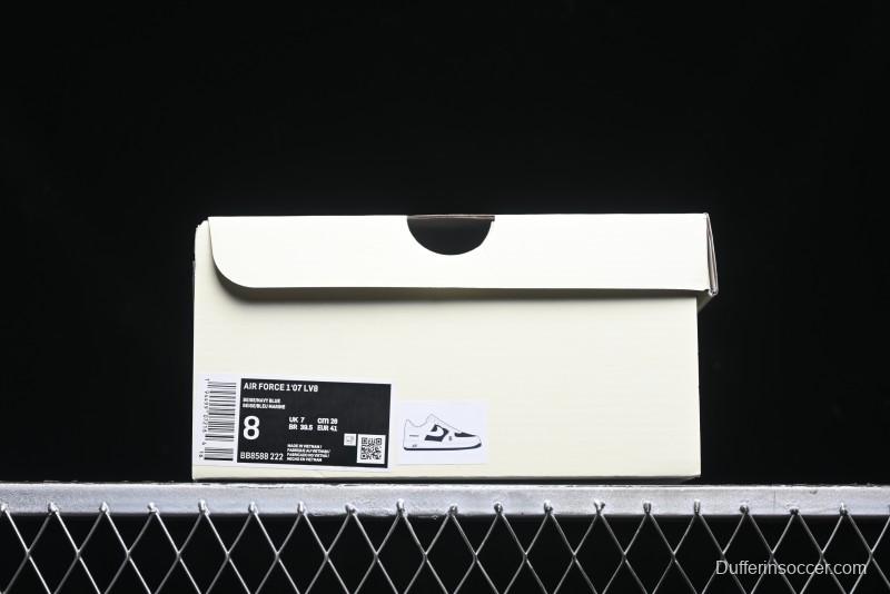 Nike Air Force 1 '07 Low Burberry Collaboration - Off White Navy Blue Patchwork Low Top Casual Sneakers BB8588-222