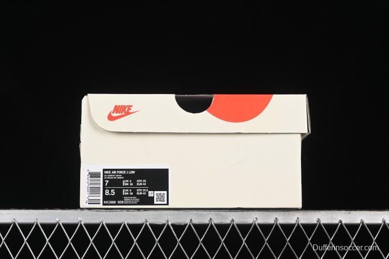 Nike Air Force 1 '07 Low Supreme Casual Sneakers in White-Blue Shadow - KK1988-009