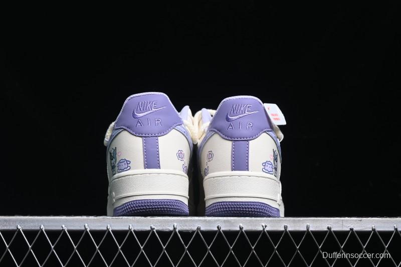 Nike Air Force 1 Low Kuromi Casual Sneakers with Lace-Up Design - BD7701-220