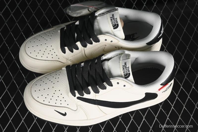 Nike Travis Scott x Fragment Design x Air Jordan 1 Low OG SP AJ1 Supreme North Face Collaboration - DIY1688-004