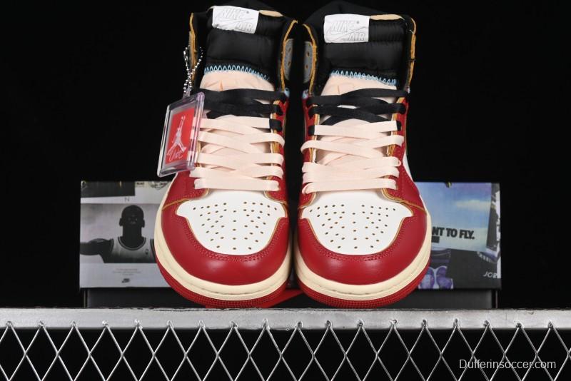 Nike Union x Air Jordan 1 Retro High Basketball Shoes with Chicago-Inspired Colorway - HV8563-600