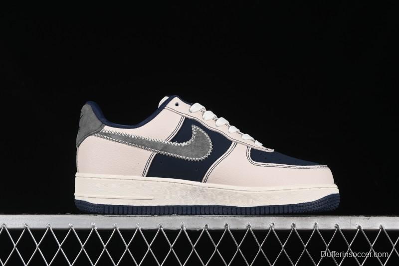 Nike Air Force 1 '07 Low Dior Collaboration - Light Blue Knit Swoosh Low-Top Casual Sneakers - KK1988-012