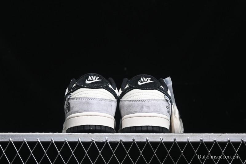 Nike SB Dunk Low The North Face Collaboration - Grey Black Double Swoosh Anniversary Custom Low-Top Casual Skate Shoes - XX3168-108