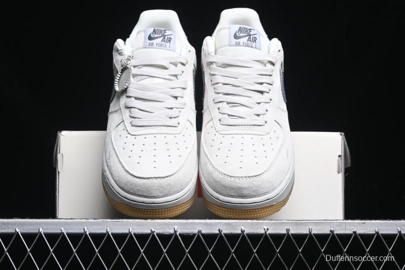 Nike Air Force 1 '07 Low Ghostface Collaboration - Light Grey Pigskin Low-Top Casual Sneakers - DF0188-022