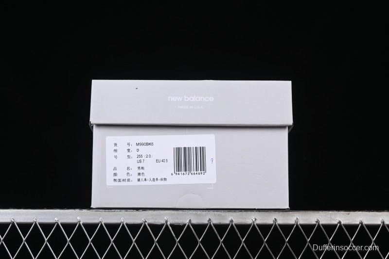 New Balance 990 Series Premium Retro Running Shoes with Carbon Fiber Midsole - M990BK6