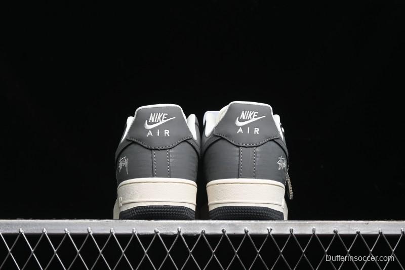 Nike Air Force 1 '07 Low Stussy Collaboration - Light Bone Shadow Low-Top Casual Sneakers - DF0180-008
