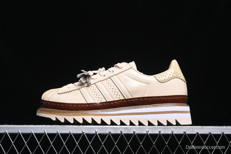 Adidas Clot x Superstar JQ6117 Shell Toe Sneakers with Preppy Style and Perforated Design - JQ6117