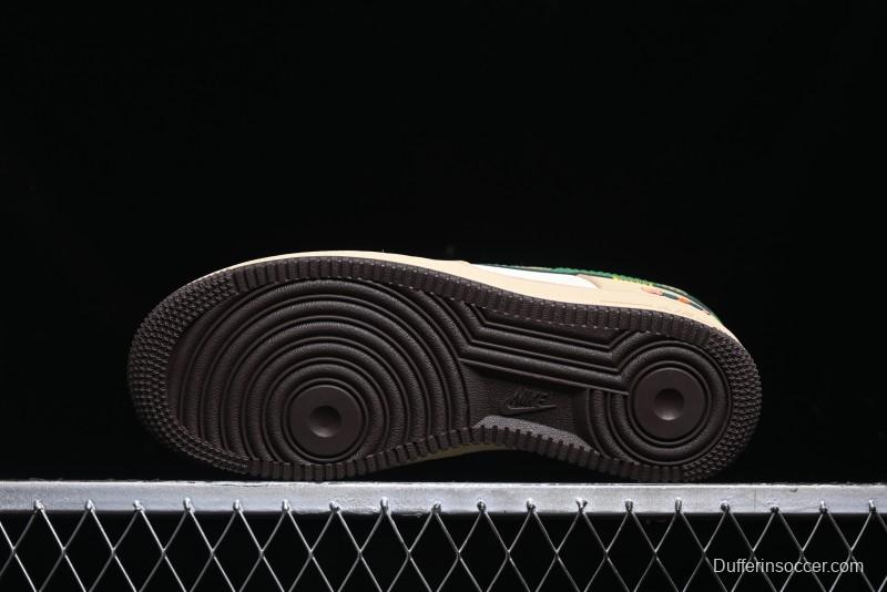 Nike Air Force 1'07 Low Gucci Collaboration White Brown Green Low-Top Casual Sneakers - KK1988-024