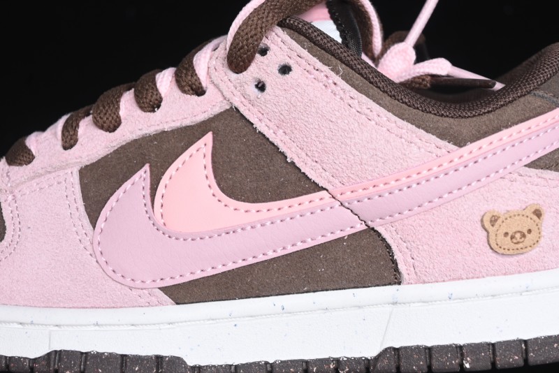 Nike Dunk Low 85 Double Swoosh Series Strawberry Chestnut SB Low Top Casual Skate Shoes - HV1799-161