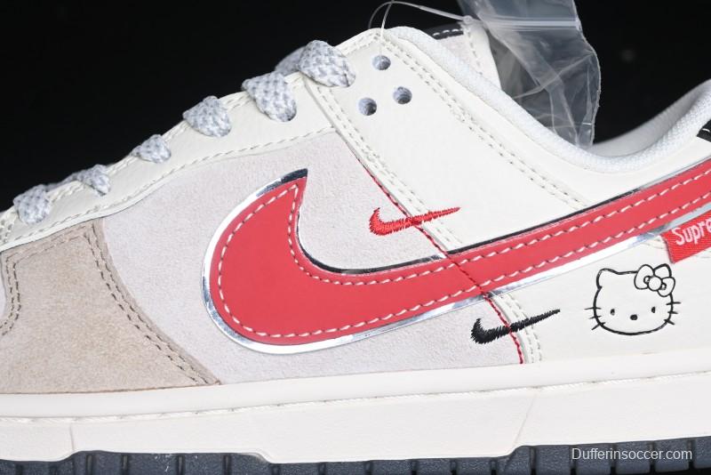 Nike SB Dunk Low Supreme Collaboration - Hello Kitty Anniversary Customized Low-Top Casual Sneakers - XY1688-018