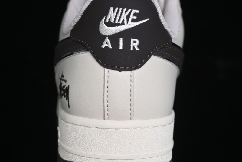 Nike Air Force 1 '07 Low Stussy Collaboration - White Black Sole Low-Top Casual Sneakers - XZ6188-279