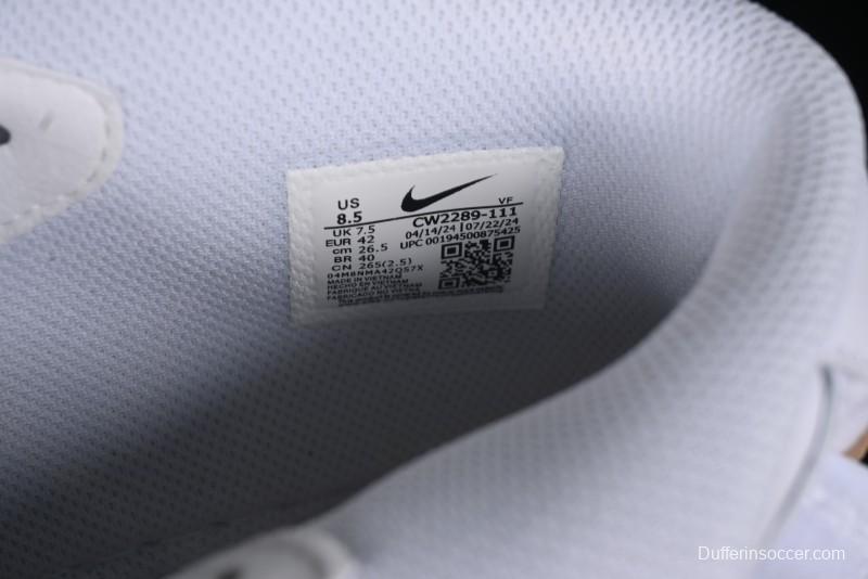 Nike Air Force 1 '07 Mid Hand-Painted White Black Brown with Swoosh Shadow Strap Mid-Top Casual Sneakers - CW2289-111