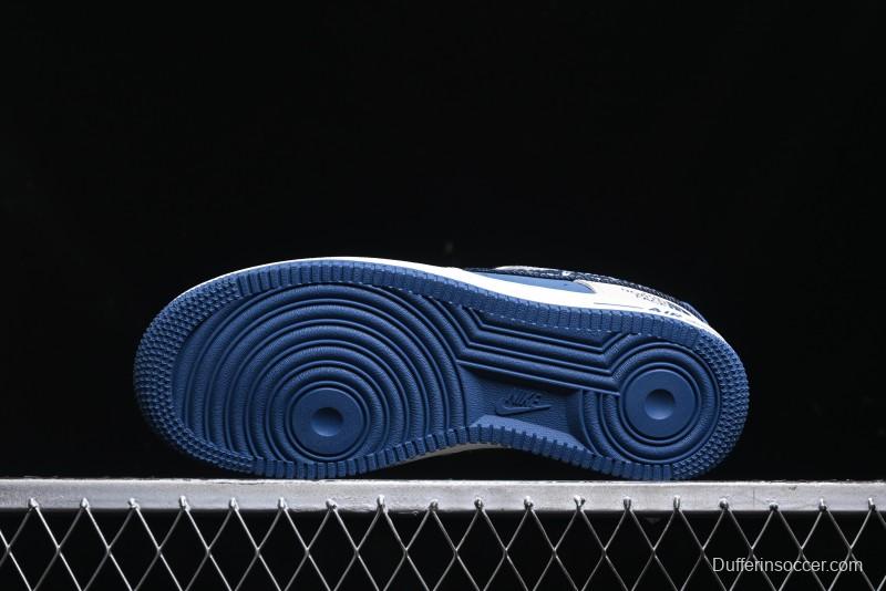 Nike Air Force 1 '07 Low The North Face Collaboration - Blue Floral Swoosh Casual Sneakers - KK1988-021