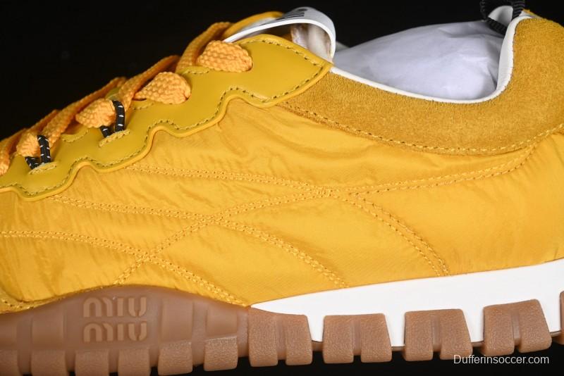 Miu Miu Suede Round Toe Lace-Up Women's Low-Top Casual Shoes - 99D4