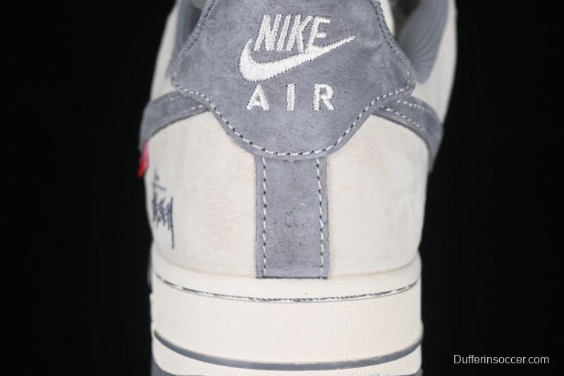 Nike Air Force 1 '07 Low Stussy Collaboration Dual-Tone Beige Low-Top Casual Sneakers - SJ6698-024